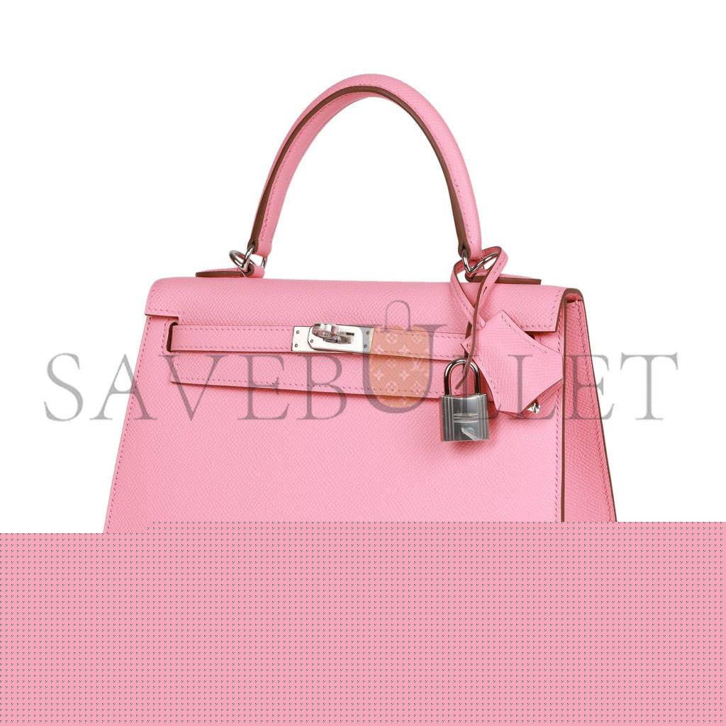 H**mes kelly sellier 25 rose confetti epsom palladium hardware (25*17*7cm)