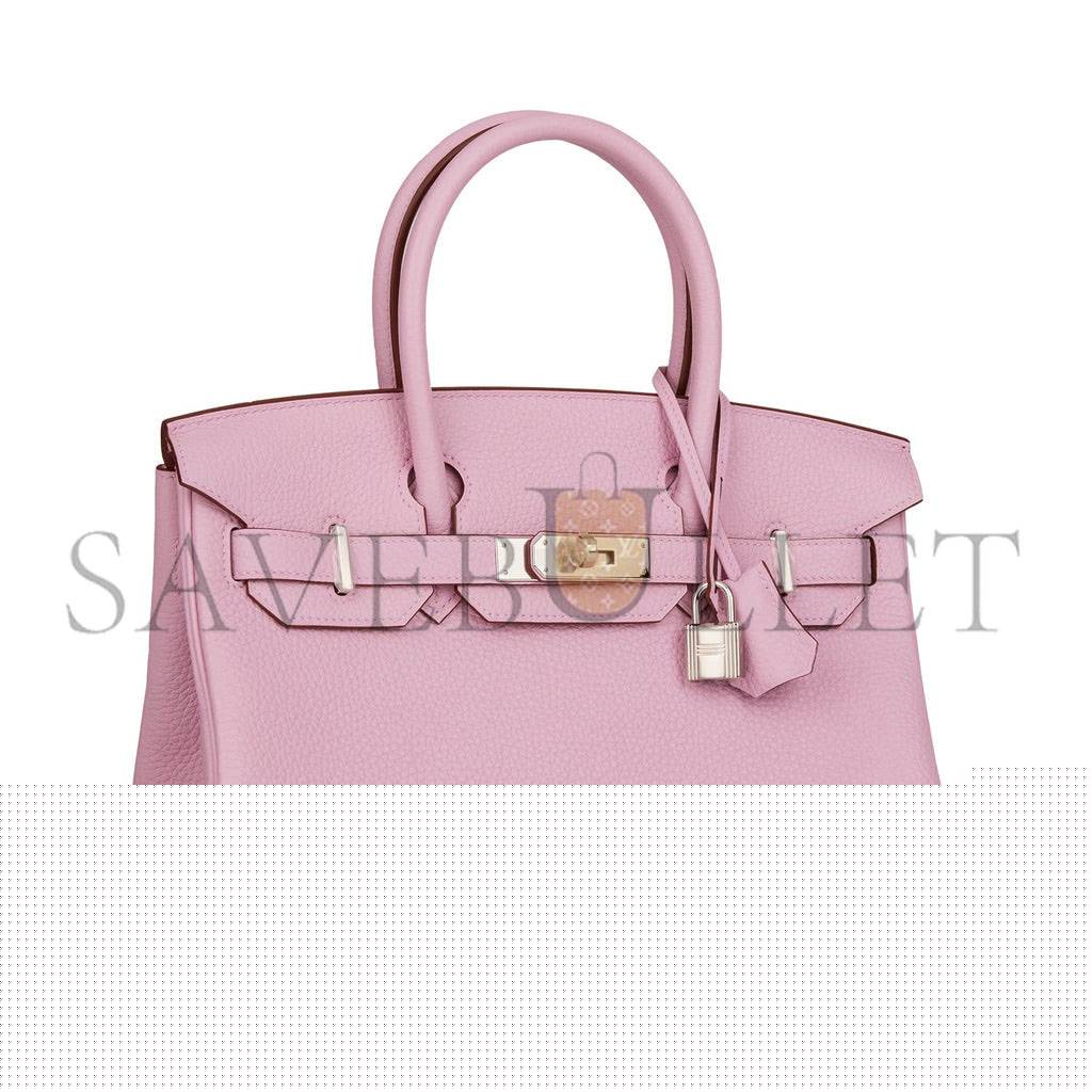 H**mes birkin 30 mauve sylvestre clemence palladium hardware (30cm)