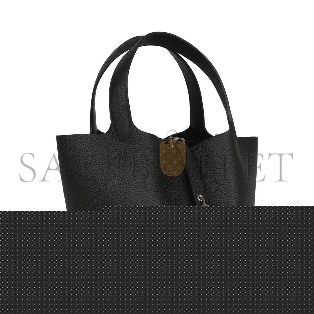 H**mes black clemence picotin lock 22cm palladium hardware (22cm)