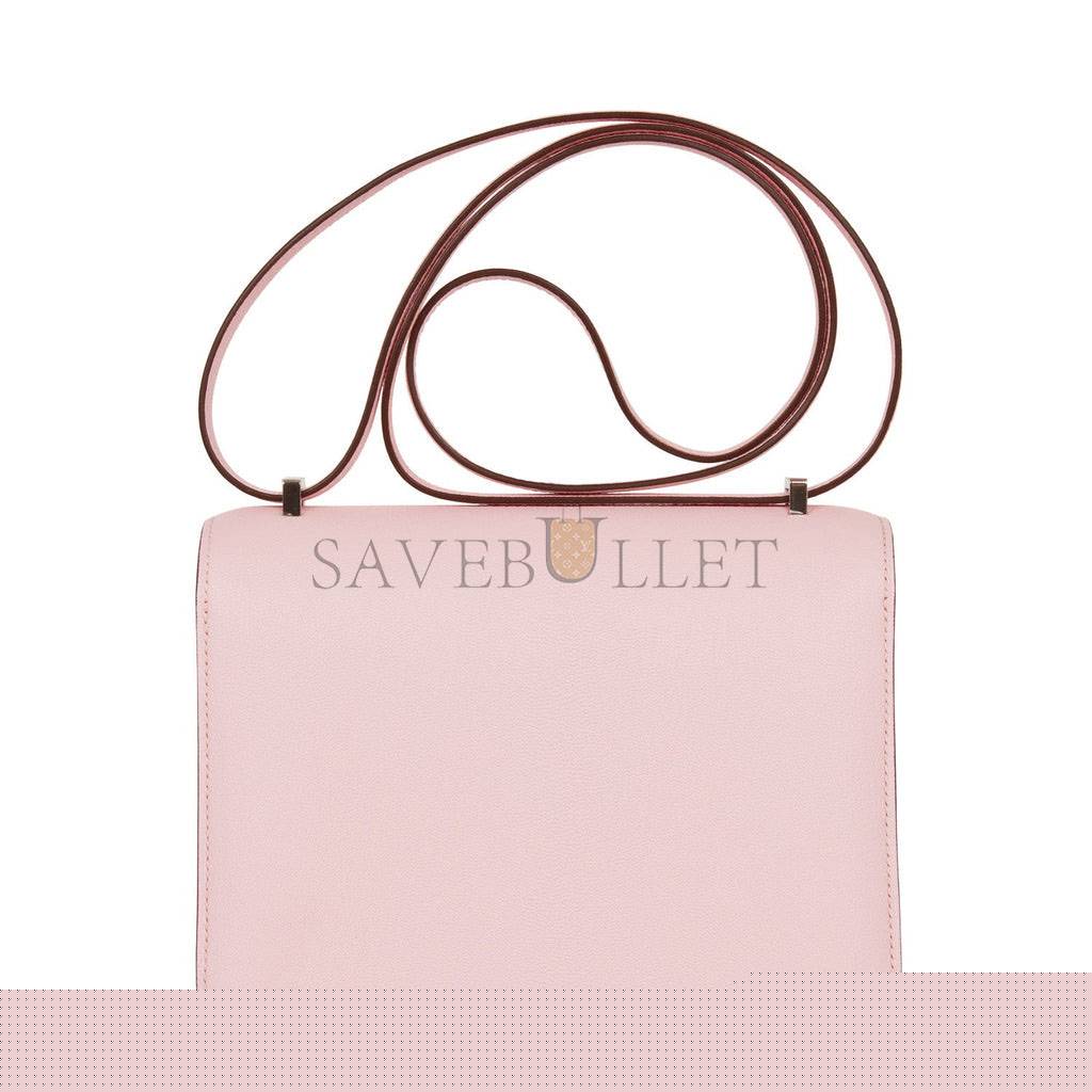 H**mes constance 18 rose sakura chevre palladium hardware 39692487491678 (18cm)