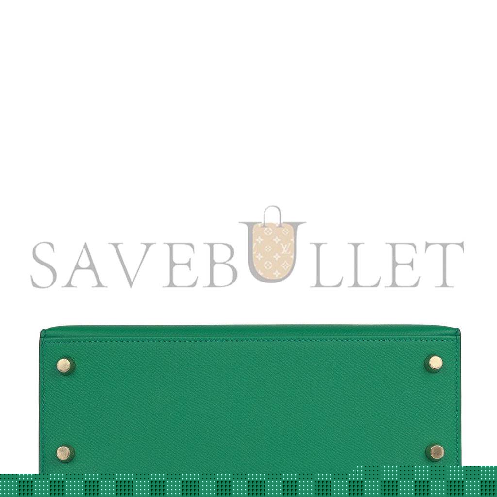 H**mes kelly sellier 25 vert vertigo epsom gold hardware handmade (25*17*7cm)