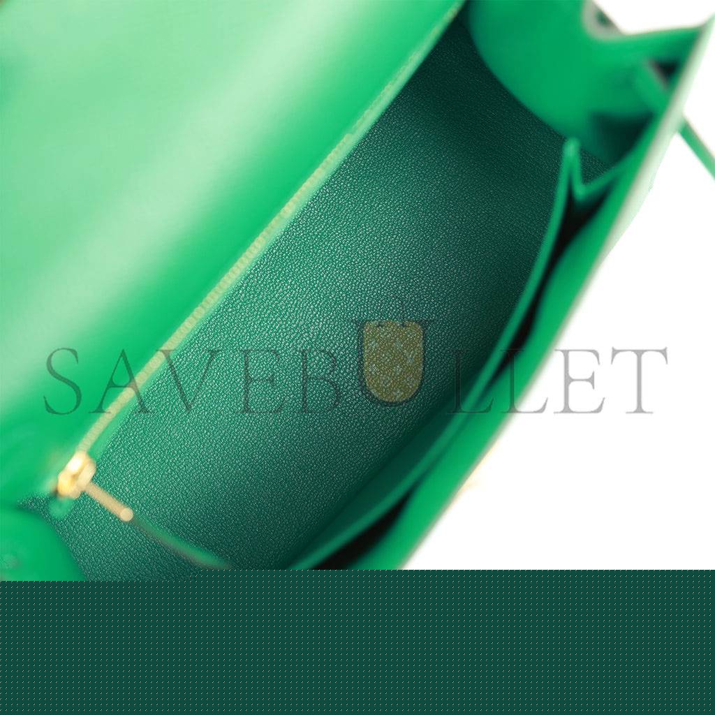 H**mes kelly sellier 25 vert vertigo epsom gold hardware handmade (25*17*7cm)