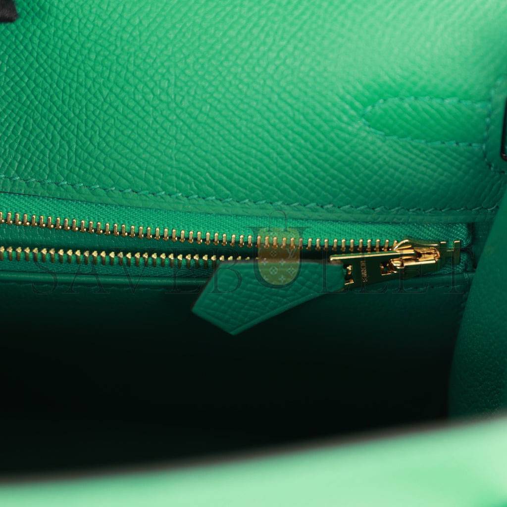 H**mes kelly sellier 25 vert vertigo epsom gold hardware handmade (25*17*7cm)