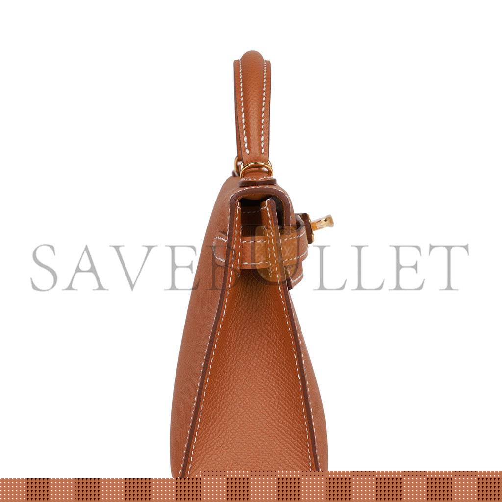 H**mes mini kelly sellier 20 gold epsom gold hardware 39848783642718(19*12*5.5cm)