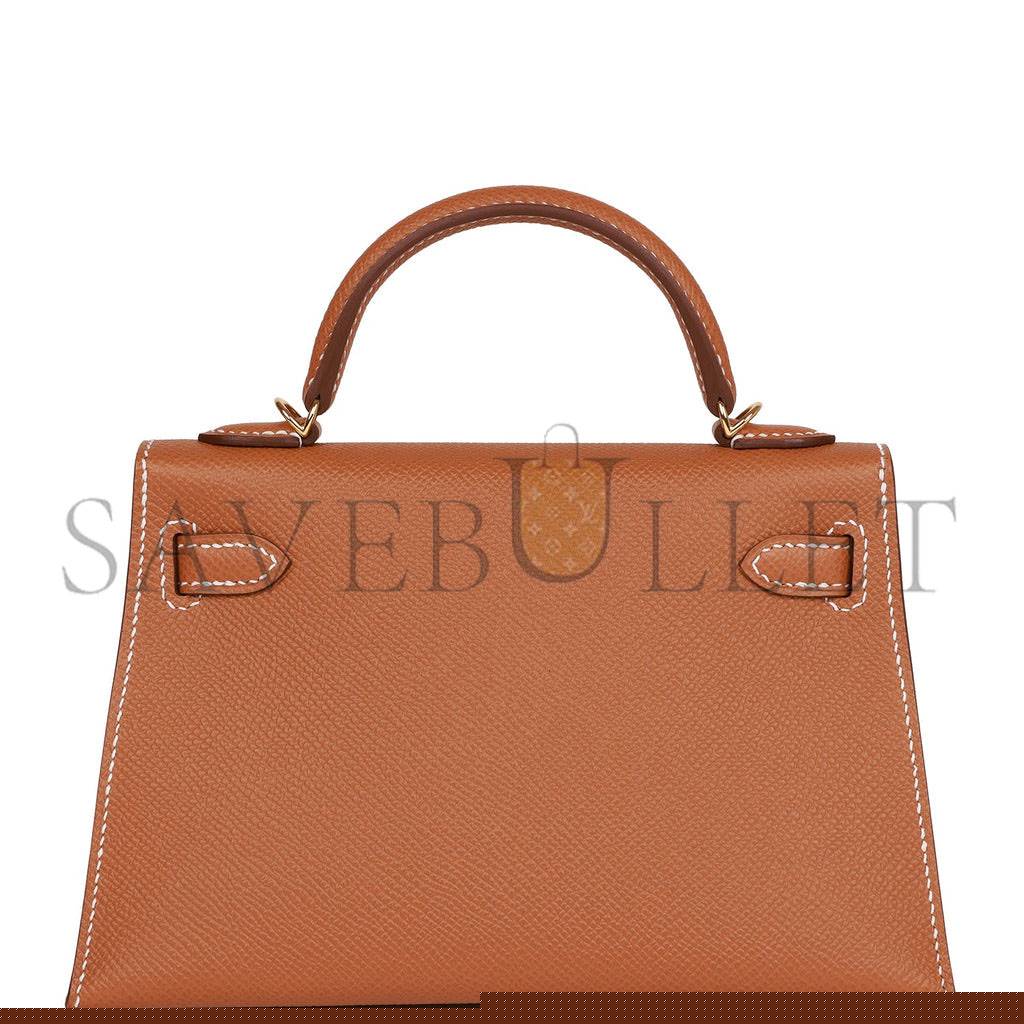 H**mes mini kelly sellier 20 gold epsom gold hardware 39848783642718(19*12*5.5cm)