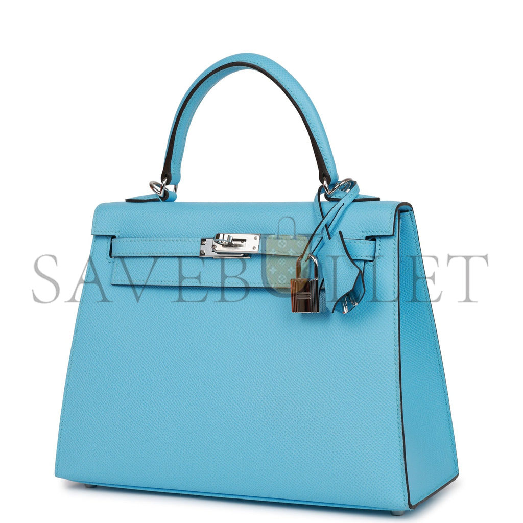 H**mes kelly sellier 25 celeste epsom palladium hardware (25*17*7cm)
