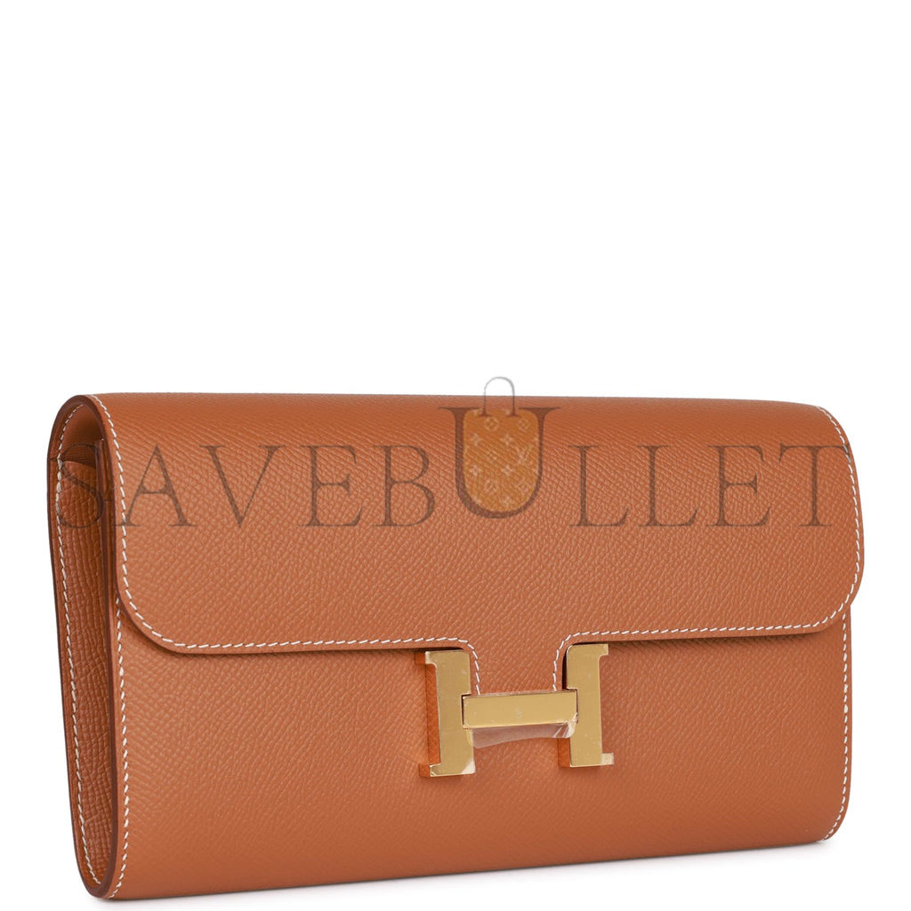 H**mes constance wallet to go gold epsom gold hardware (22*11cm)