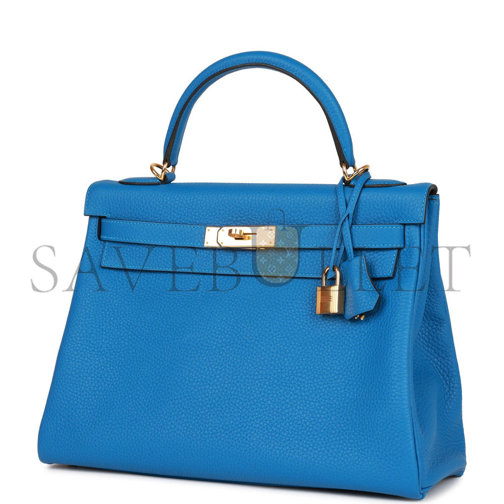 H**mes kelly retourne 32 mykonos clemence gold hardware (32*23*10.5cm)