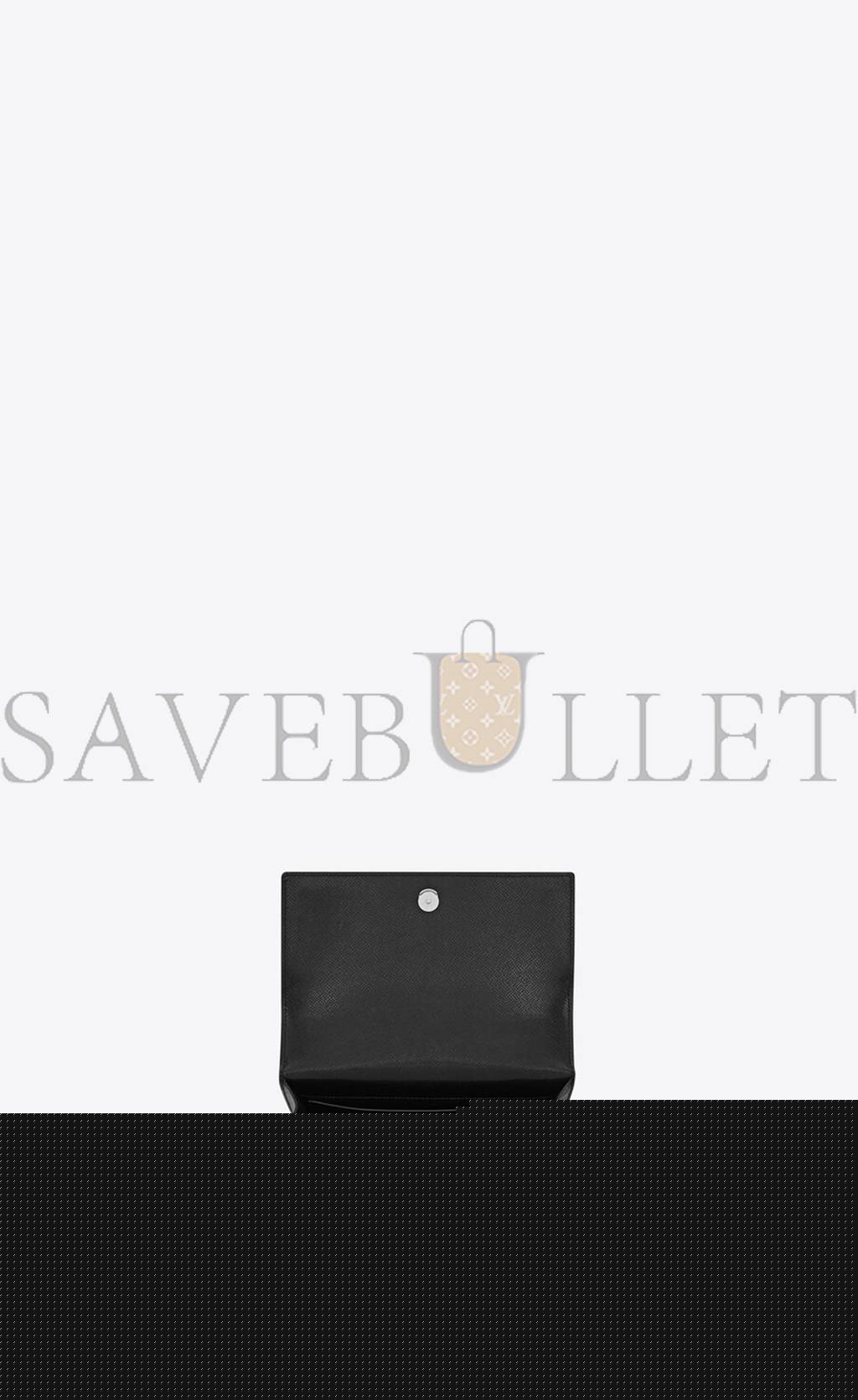 YSL SUNSET MEDIUM CHAIN BAG IN COATED BARK LEATHER 442906H3Z0N1000 (22*16*6.5cm)