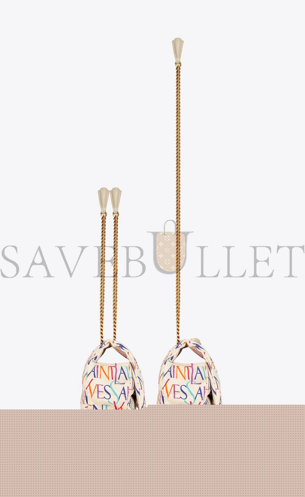 YSL JAMIE MEDIUM CHAIN BAG IN PRINTED YVES SAINT LAURENT SILK 515821FAASJ9076 (25*15*7.5CM)