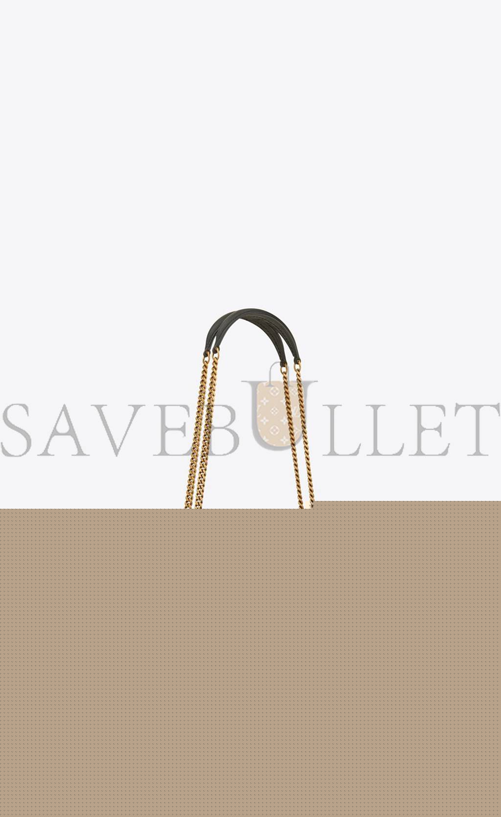 YSL JAMIE MEDIUM CHAIN BAG IN SATIN AND LEATHER 515821FAAUF1000 (25*15*7.5cm)