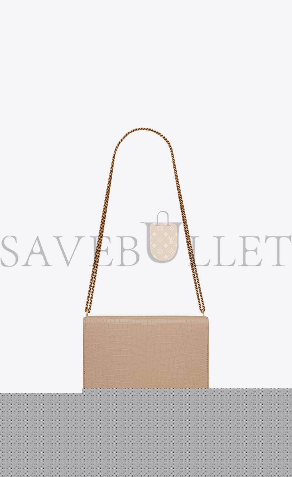 YSL CASSANDRA MEDIUM CHAIN BAG IN CROCODILE-EMBOSSED SHINY LEATHER 532750DND0J2721 (22*16.5*5.5cm)