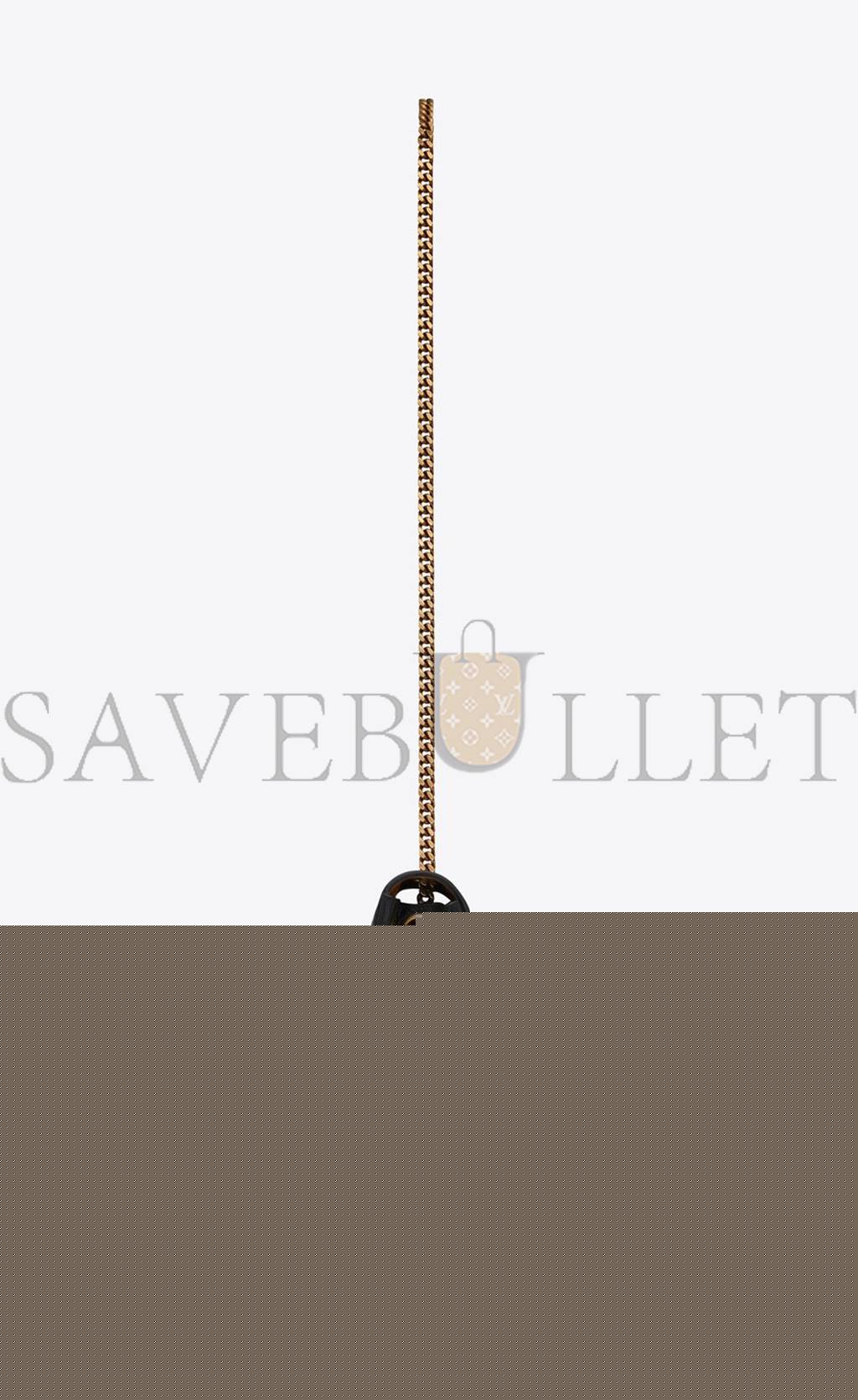 YSL KATE MEDIUM REVERSIBLE CHAIN BAG IN SUEDE AND CROCODILE-EMBOSSED LEATHER 55380424O1W1062 (28.5*20*6cm)
