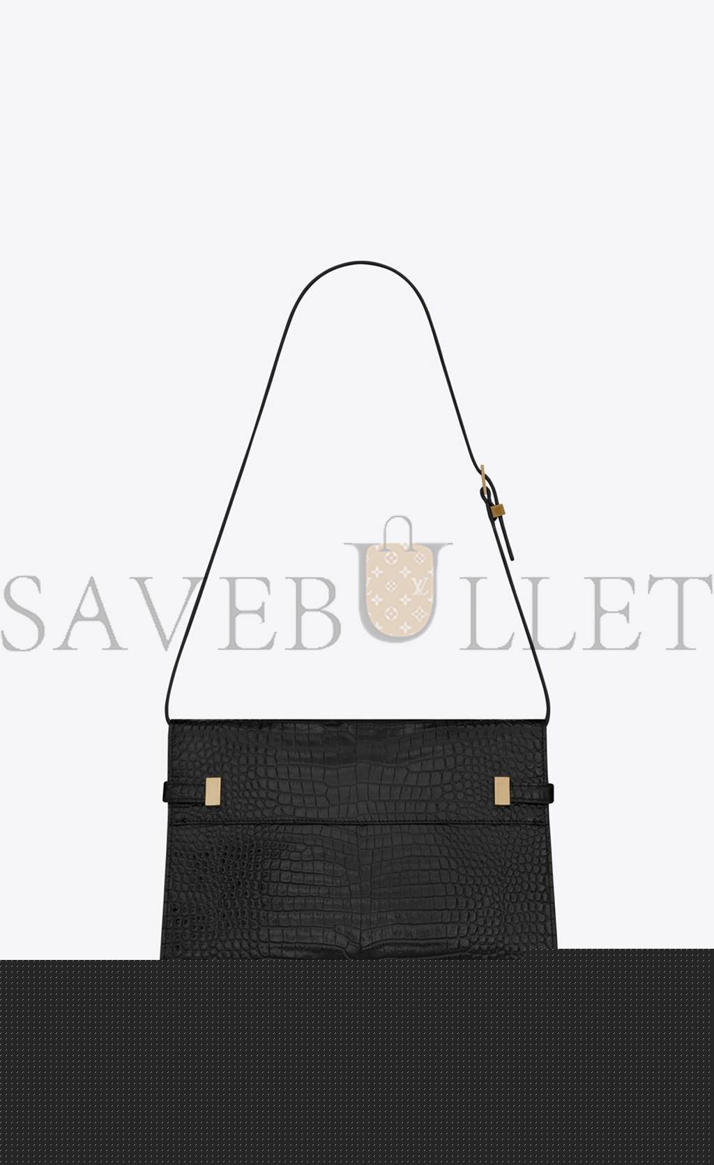 YSL MANHATTAN SHOULDER BAG IN CROCODILE-EMBOSSED SHINY LEATHER 579271DND0J1000 (29*20*7.5cm)
