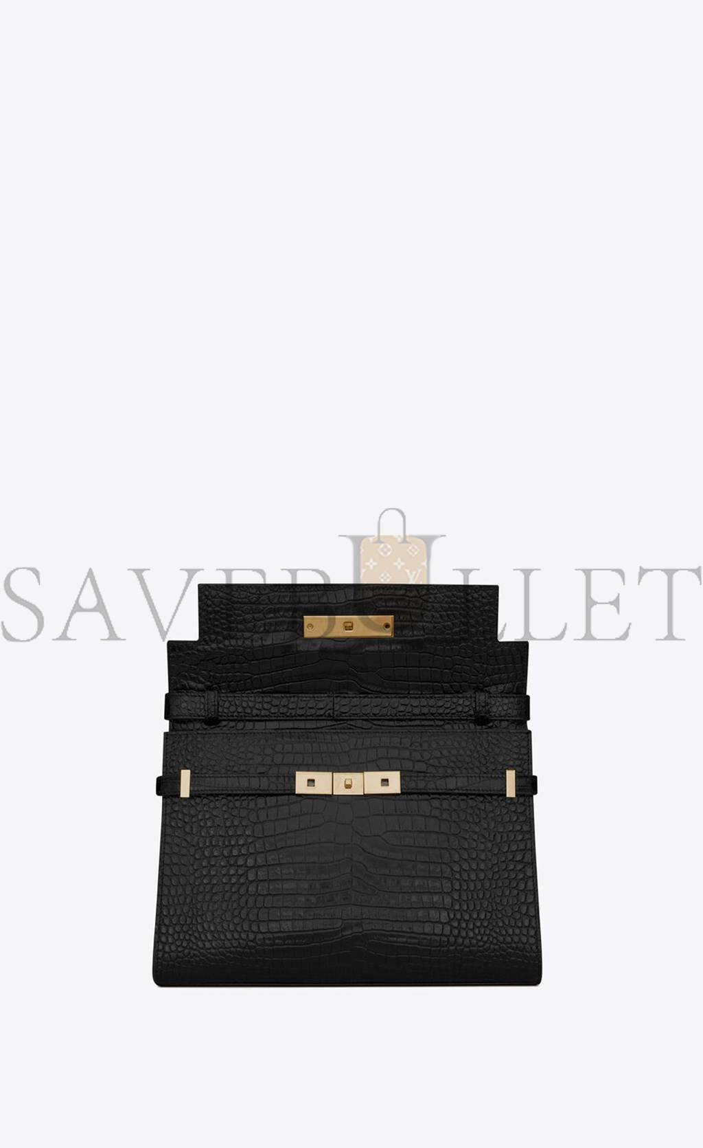 YSL MANHATTAN SHOULDER BAG IN CROCODILE-EMBOSSED SHINY LEATHER 579271DND0J1000 (29*20*7.5cm)