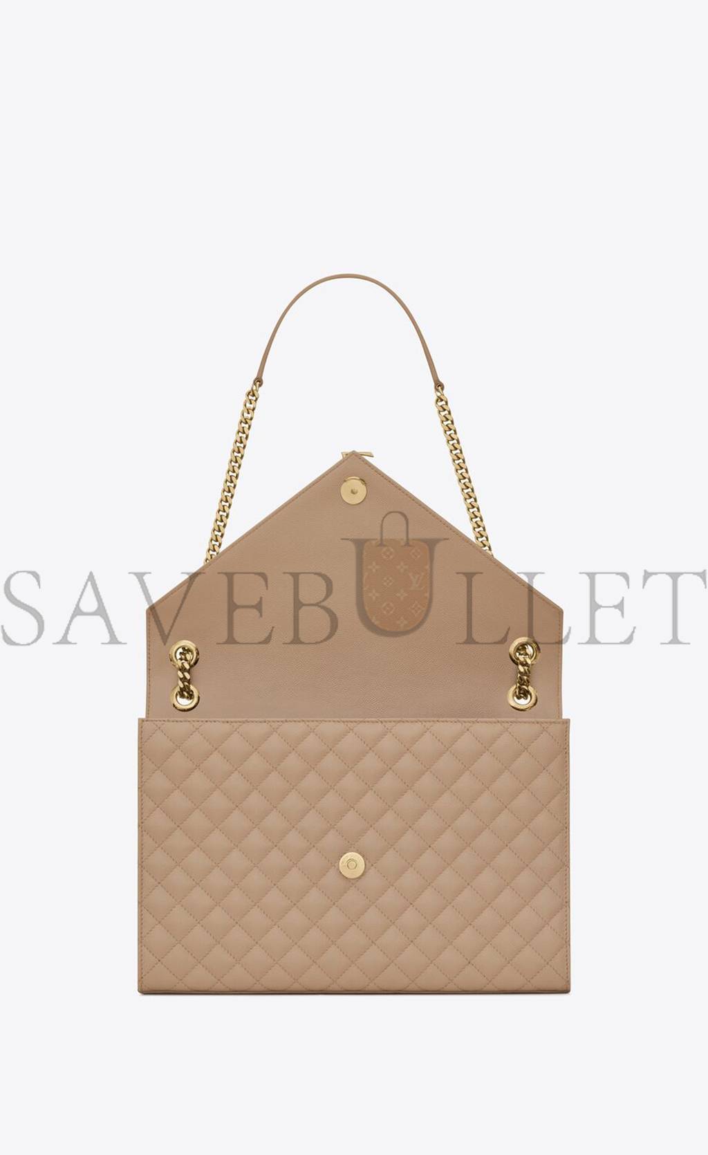 YSL ENVELOPE LARGE BAG IN MIX MATELASSÉ GRAIN DE POUDRE EMBOSSED LEATHER 600166BOW912721 (31*22*7.5cm)