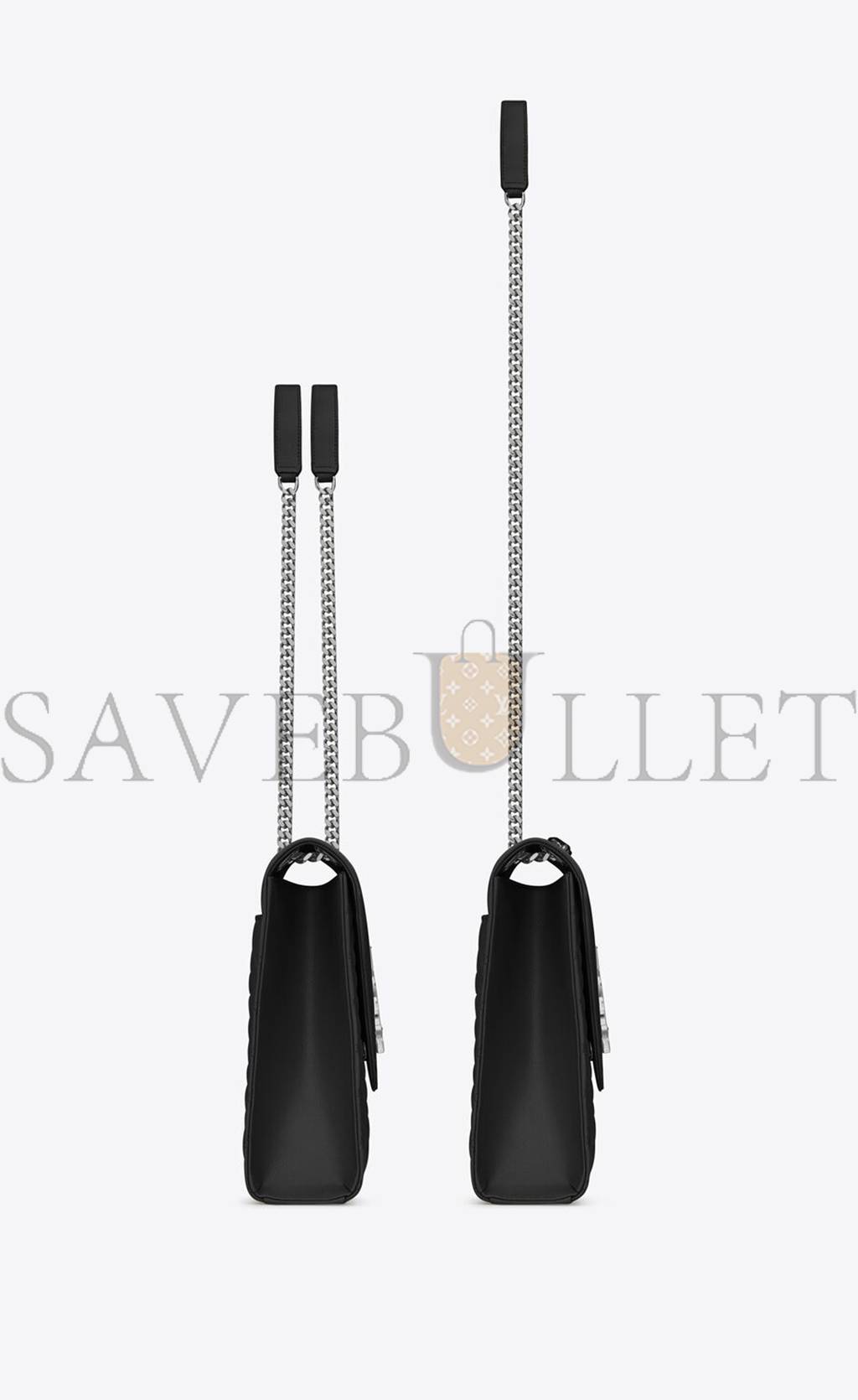 YSL ENVELOPE LARGE BAG IN MIX MATELASSÉ GRAIN DE POUDRE EMBOSSED LEATHER 600166BOW921000 (31*22*7.5cm)