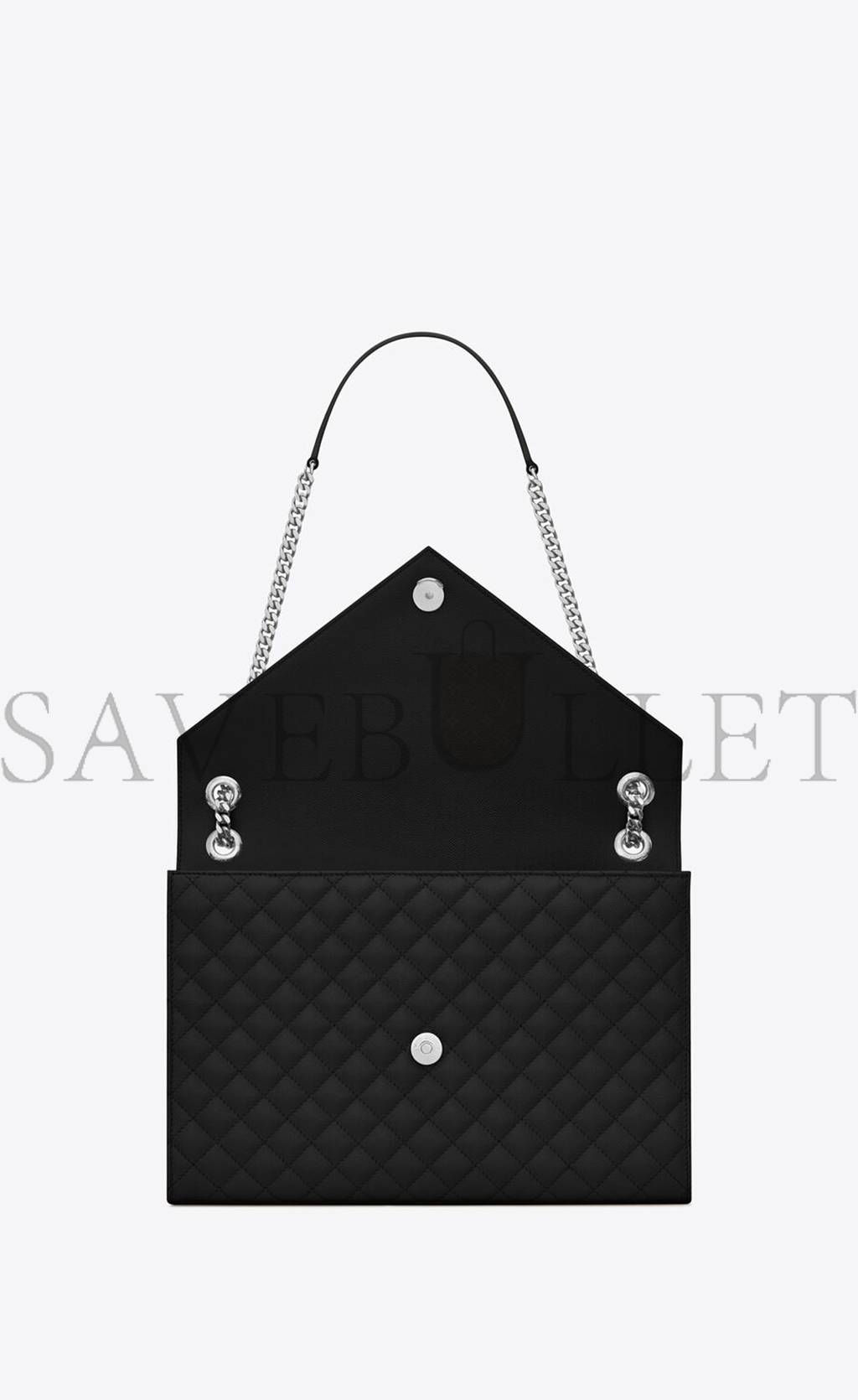 YSL ENVELOPE LARGE BAG IN MIX MATELASSÉ GRAIN DE POUDRE EMBOSSED LEATHER 600166BOW921000 (31*22*7.5cm)