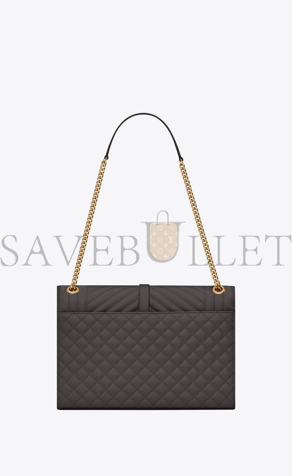 YSL ENVELOPPE LARGE BAG IN MIX MATELASSÉ GRAIN DE POUDRE EMBOSSED LEATHER 600166BOW971112 (31*22*7.5cm)