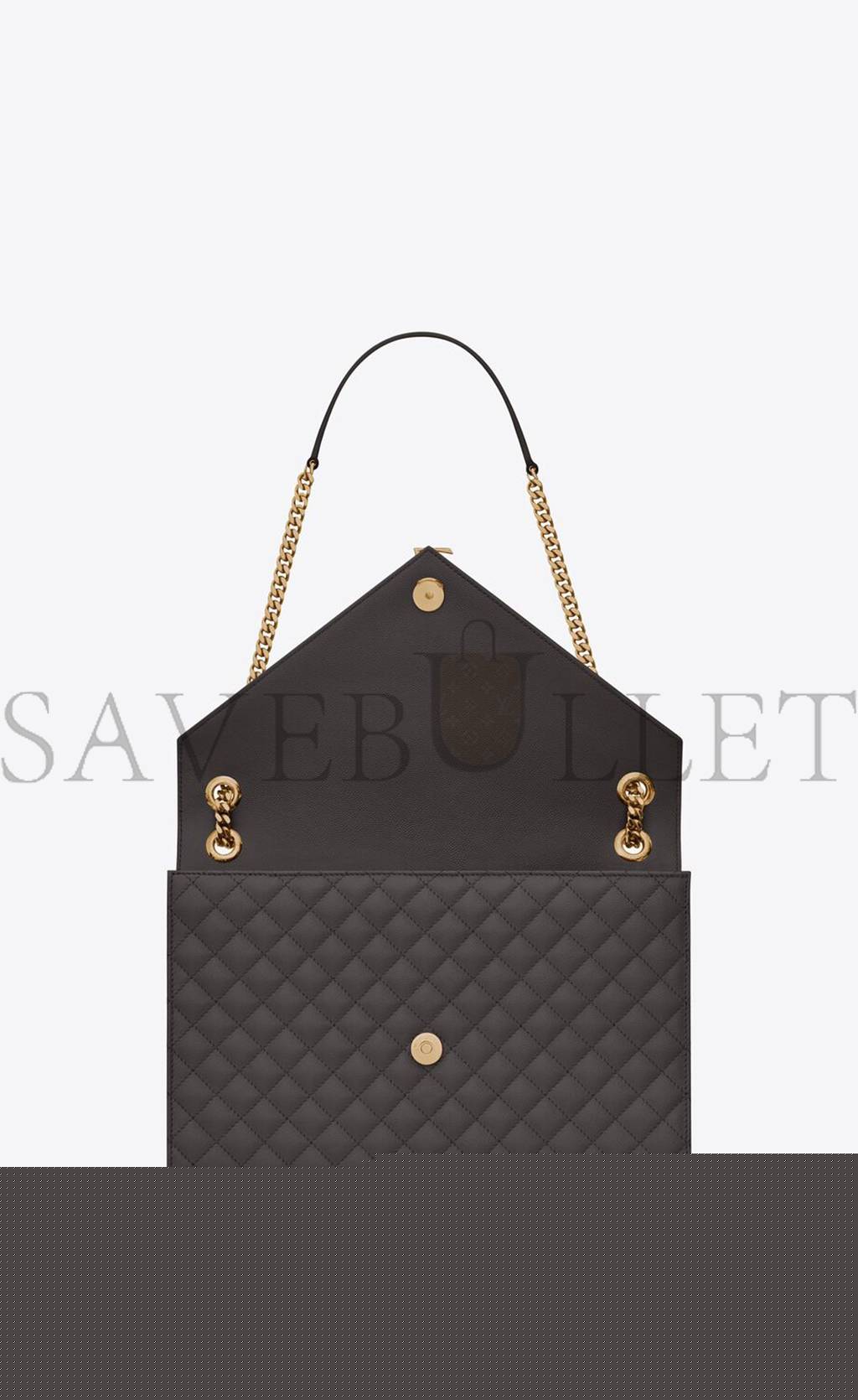 YSL ENVELOPPE LARGE BAG IN MIX MATELASSÉ GRAIN DE POUDRE EMBOSSED LEATHER 600166BOW971112 (31*22*7.5cm)