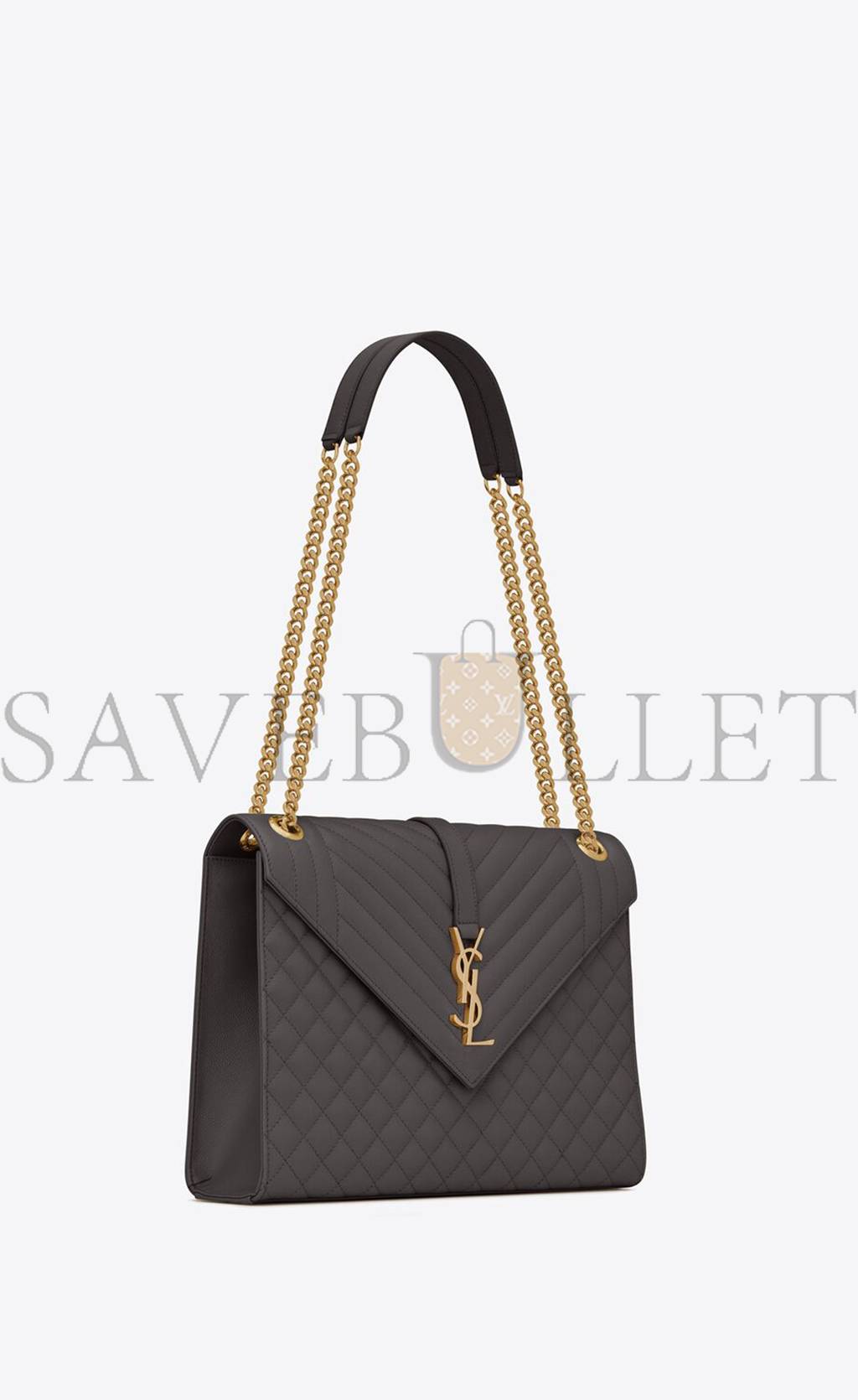 YSL ENVELOPPE LARGE BAG IN MIX MATELASSÉ GRAIN DE POUDRE EMBOSSED LEATHER 600166BOW971112 (31*22*7.5cm)