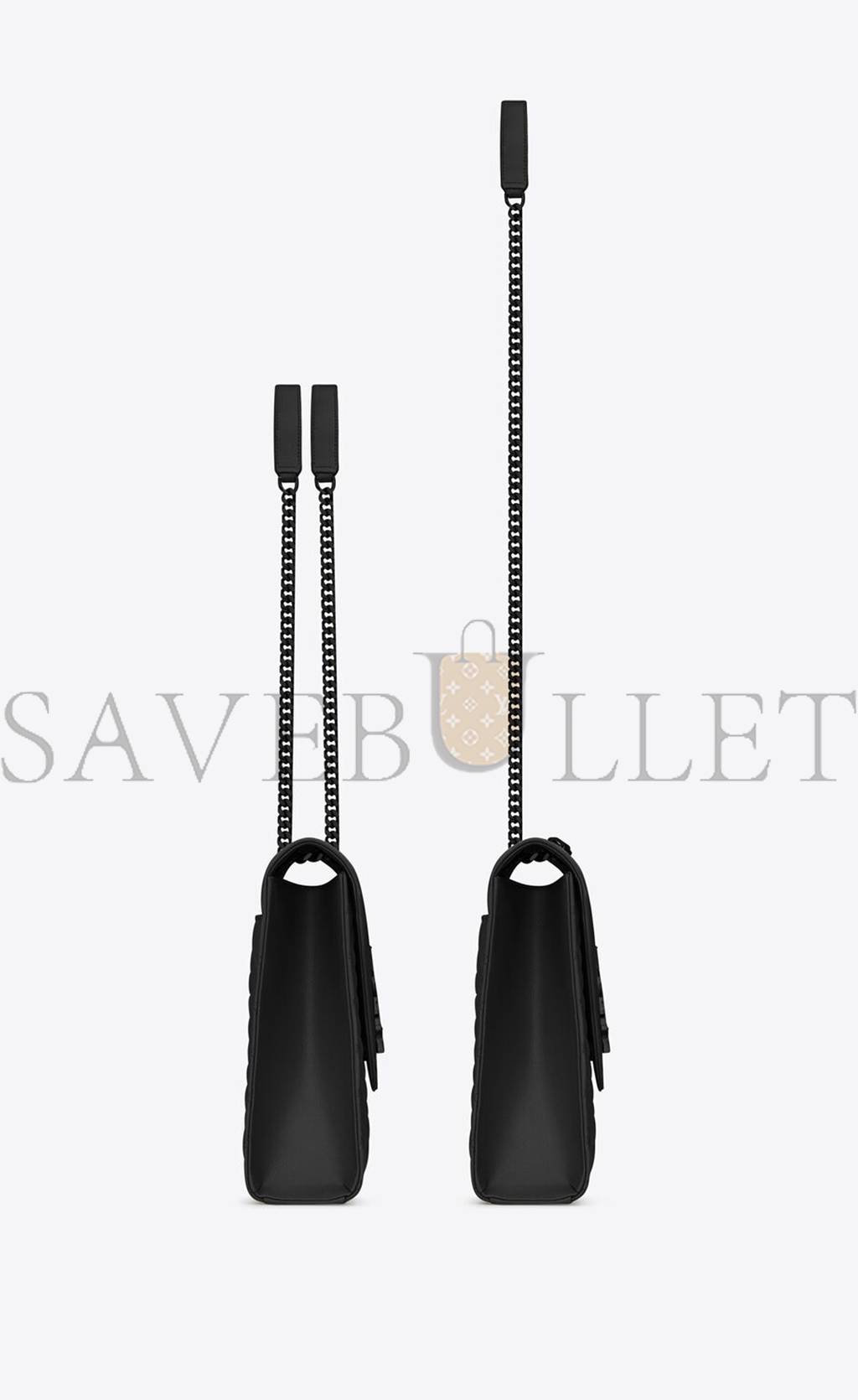 YSL ENVELOPE LARGE BAG IN MIX MATELASSÉ GRAIN DE POUDRE EMBOSSED LEATHER 600166BOW981000 (31*22*7.5cm)
