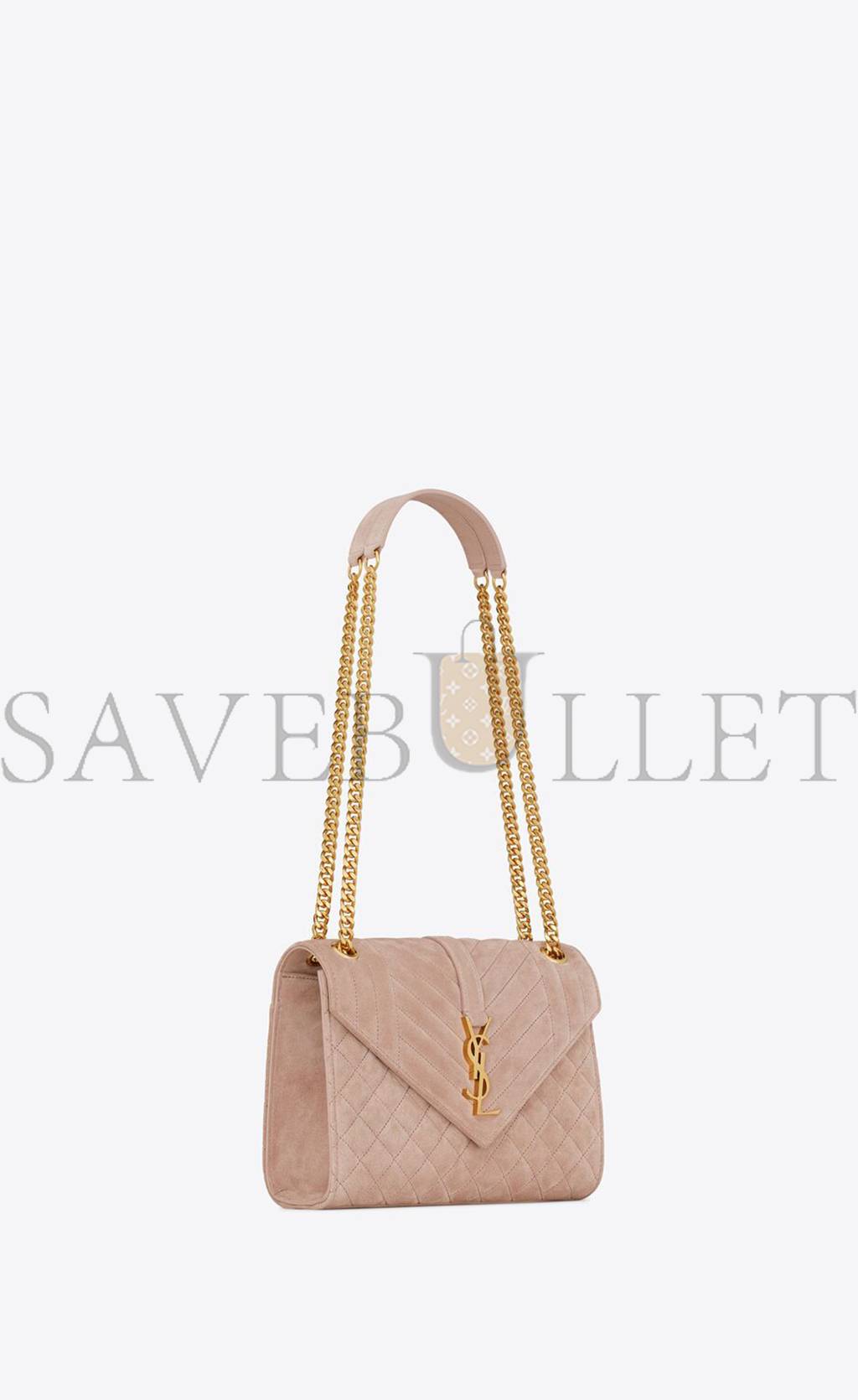 YSL ENVELOPE MEDIUM CHAIN BAG IN MIX MATELASSÉ SUEDE 6001851S7F12738 (24*17.5*6cm)