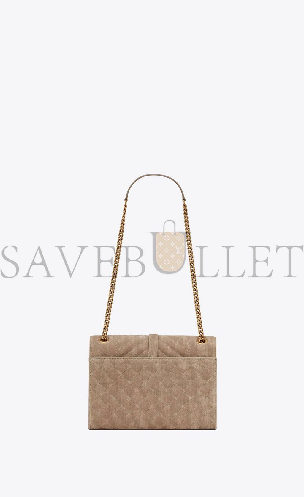 YSL ENVELOPE MEDIUM CHAIN BAG IN MIX MATELASSÉ CORDUROY 600185AAAOK2826 (24*17.5*6cm)