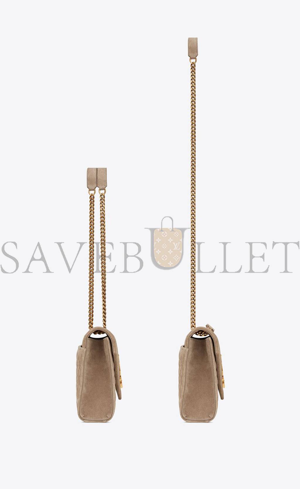 YSL ENVELOPE MEDIUM CHAIN BAG IN MIX MATELASSÉ CORDUROY 600185AAAOK2826 (24*17.5*6cm)