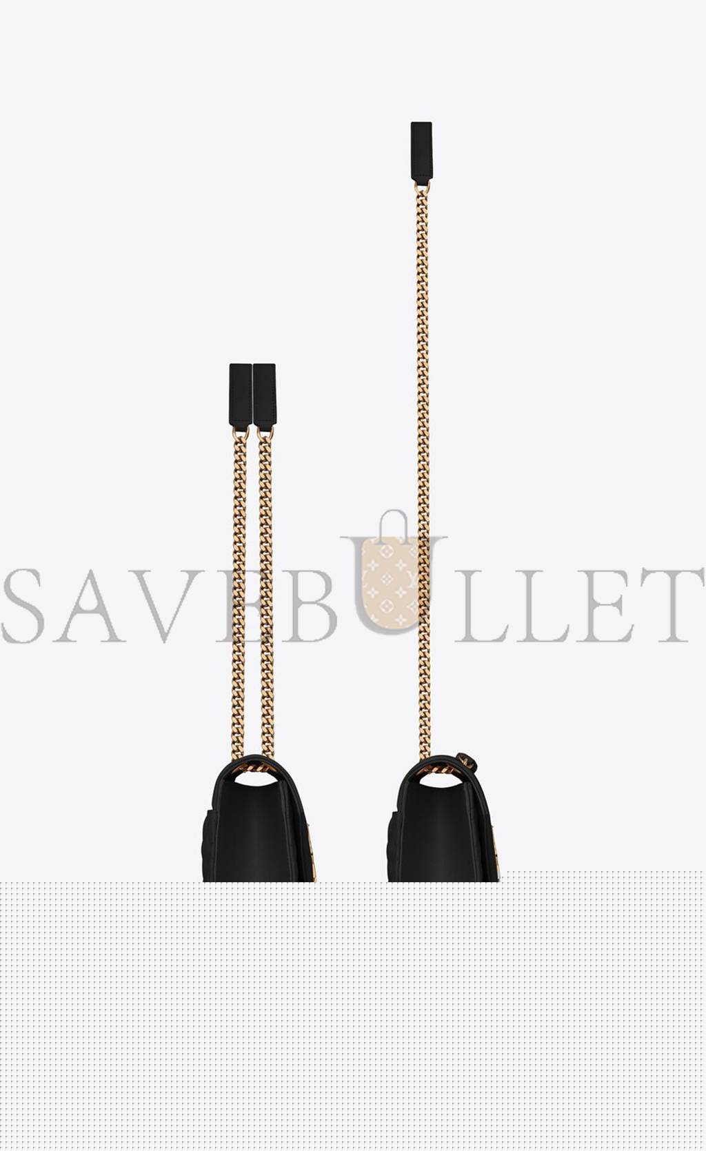 YSL ENVELOPE MEDIUM CHAIN BAG IN MIX MATELASSÉ GRAIN DE POUDRE EMBOSSED LEATHER 600185BOW911000 (24*17.5*6cm)