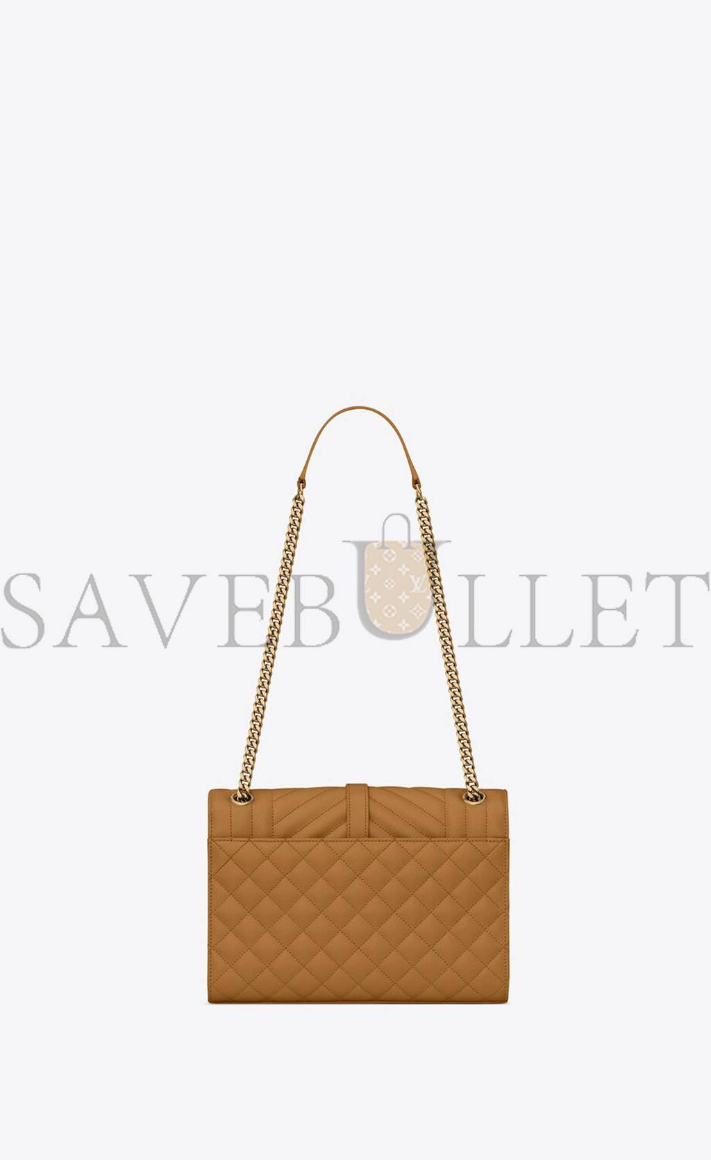 YSL ENVELOPE MEDIUM CHAIN BAG IN MIX MATELASSÉ GRAIN DE POUDRE EMBOSSED LEATHER 600185BOW912516 (24*17.5*6cm)
