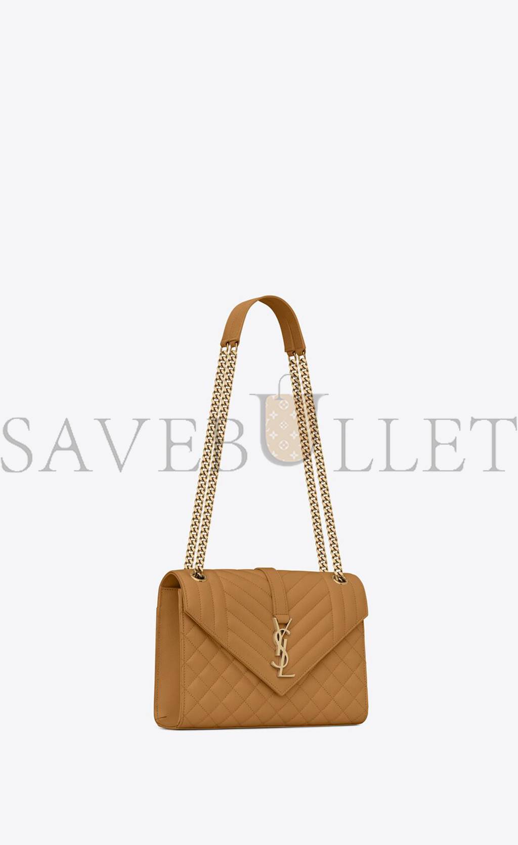 YSL ENVELOPE MEDIUM CHAIN BAG IN MIX MATELASSÉ GRAIN DE POUDRE EMBOSSED LEATHER 600185BOW912516 (24*17.5*6cm)