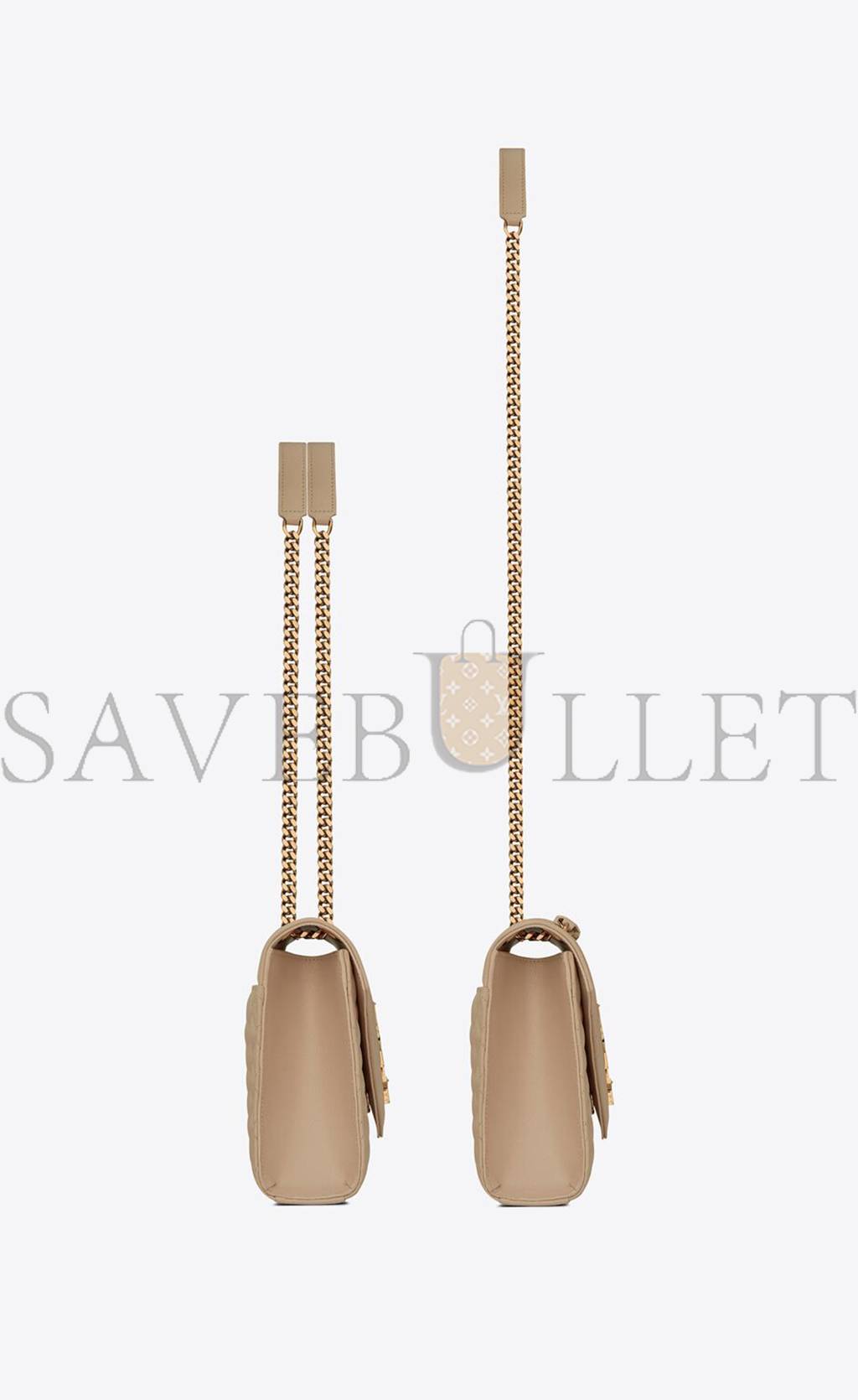 YSL ENVELOPE MEDIUM CHAIN BAG IN MIX MATELASSÉ GRAIN DE POUDRE EMBOSSED LEATHER 600185BOW912721 (24*17.5*6cm)