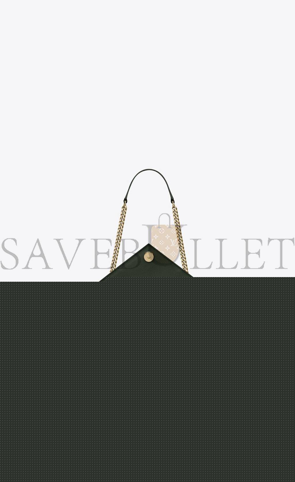 YSL ENVELOPE MEDIUM CHAIN BAG IN MIX MATELASS&EACUTE; GRAIN DE POUDRE EMBOSSED LEATHER 600185BOW913045 (24*17.5*6cm)