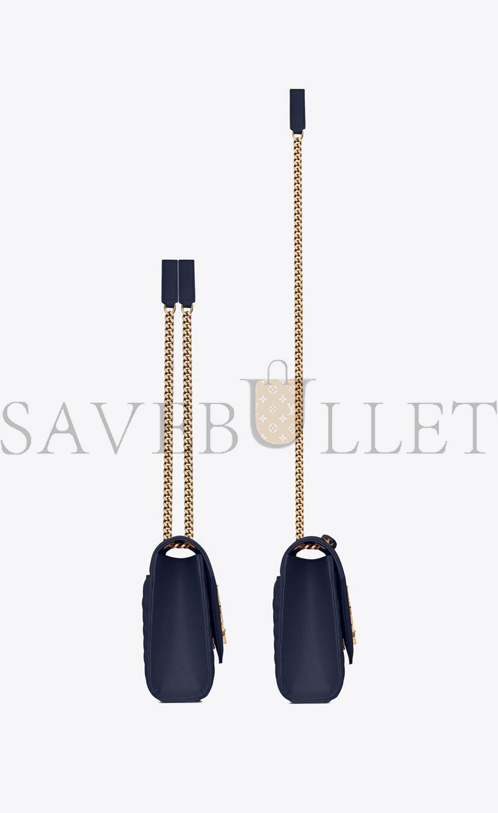 YSL ENVELOPE MEDIUM CHAIN BAG IN MIX MATELASSÉ GRAIN DE POUDRE EMBOSSED LEATHER 600185BOW914147 (24*17.5*6cm)