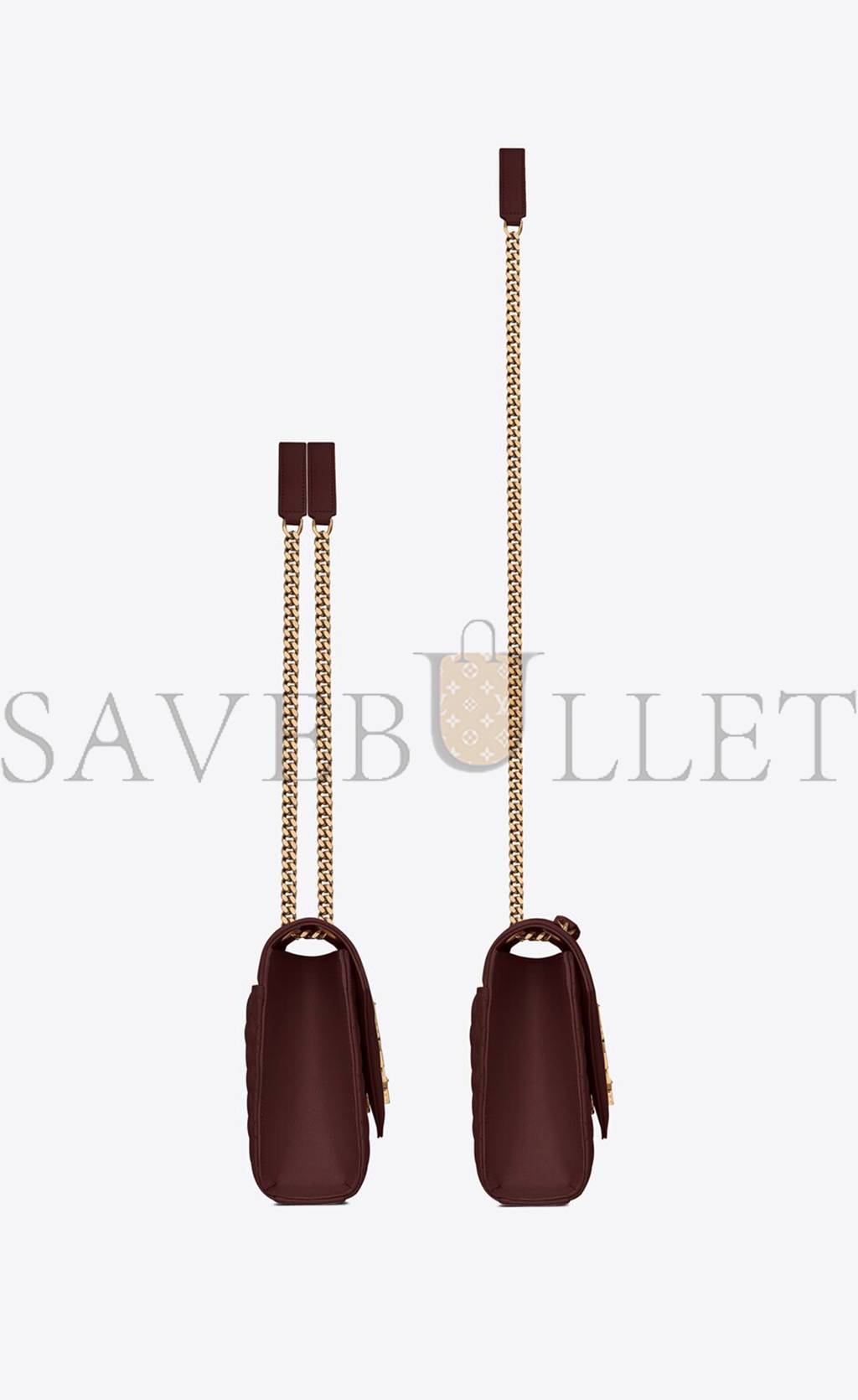 YSL ENVELOPE MEDIUM CHAIN BAG IN MIX MATELASSÉ GRAIN DE POUDRE EMBOSSED LEATHER 600185BOW916475 (24*17.5*6cm)