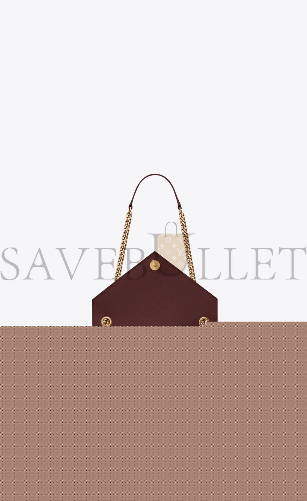 YSL ENVELOPE MEDIUM CHAIN BAG IN MIX MATELASSÉ GRAIN DE POUDRE EMBOSSED LEATHER 600185BOW916475 (24*17.5*6cm)