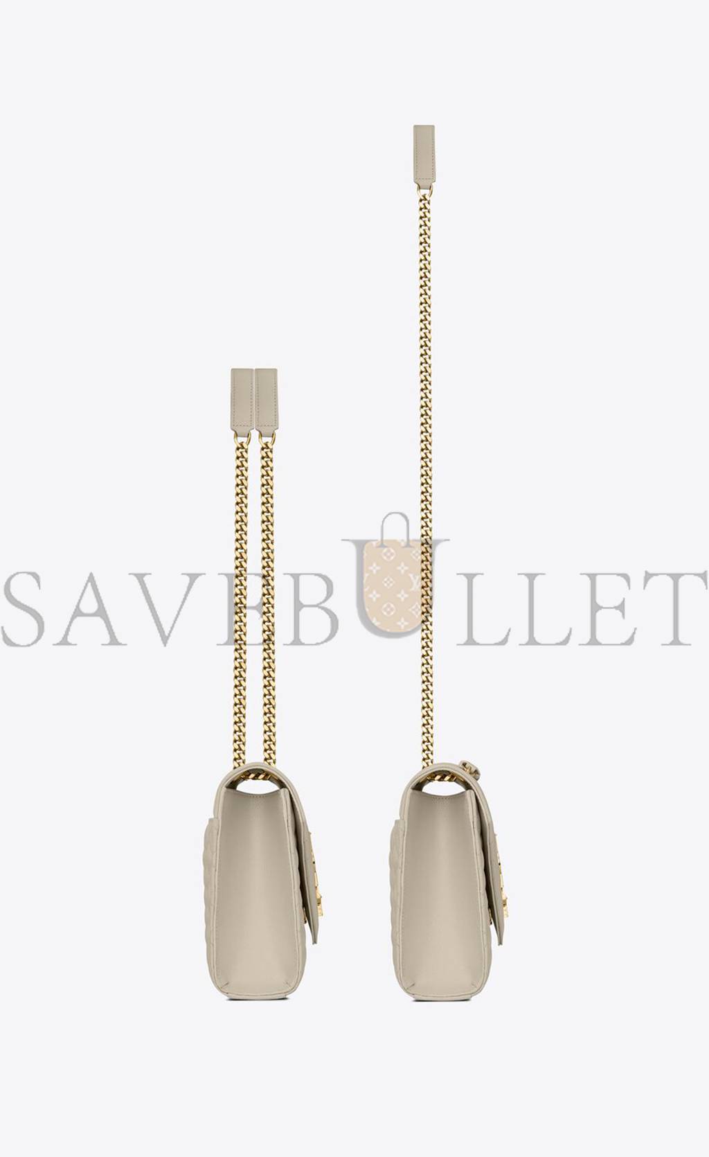 YSL ENVELOPE MEDIUM CHAIN BAG IN MIX MATELASSÉ GRAIN DE POUDRE EMBOSSED LEATHER 600185BOW919207 (24*17.5*6cm)