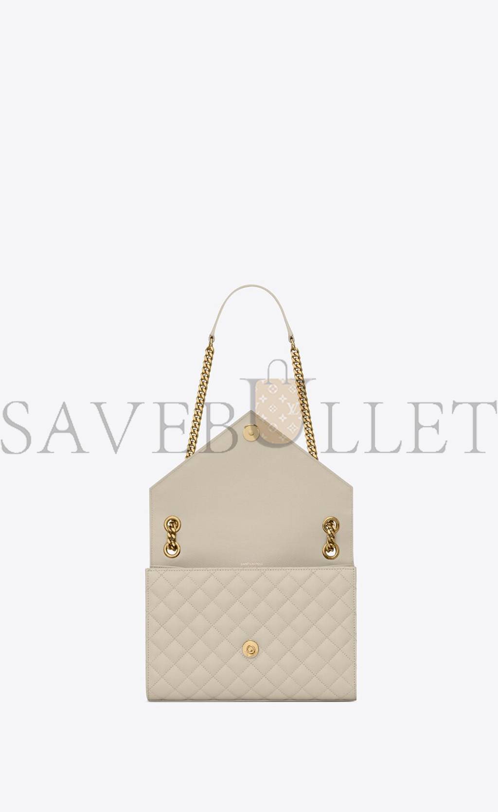YSL ENVELOPE MEDIUM CHAIN BAG IN MIX MATELASSÉ GRAIN DE POUDRE EMBOSSED LEATHER 600185BOW919207 (24*17.5*6cm)