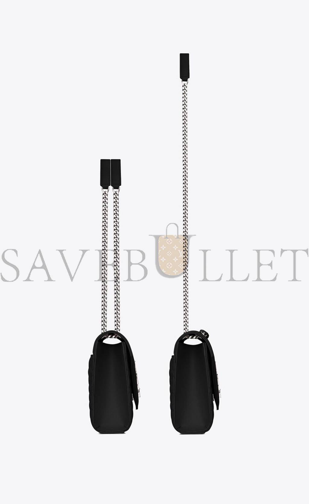 YSL ENVELOPE MEDIUM CHAIN BAG IN MIX MATELASSÉ GRAIN DE POUDRE EMBOSSED LEATHER 600185BOW921000 (24*17.5*6cm)
