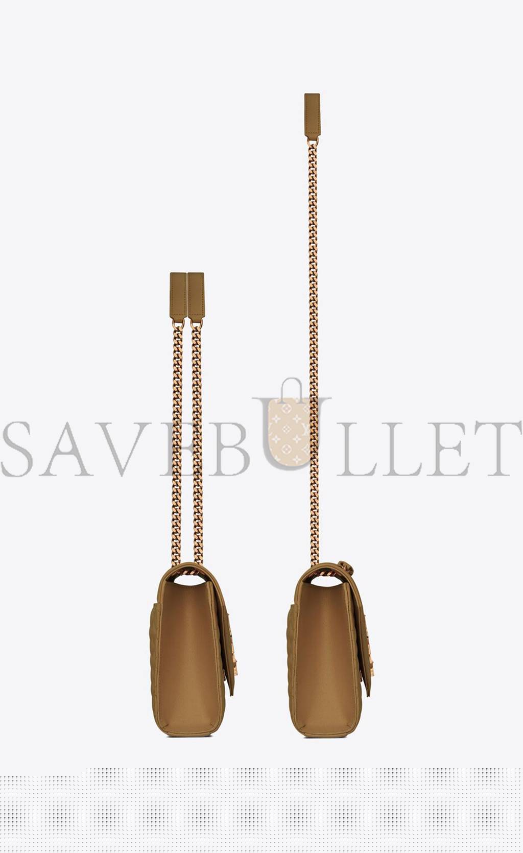 YSL ENVELOPE MEDIUM CHAIN BAG IN MIX MATELASSÉ GRAIN DE POUDRE EMBOSSED LEATHER 600185BOW973334 (24*17.5*6cm)