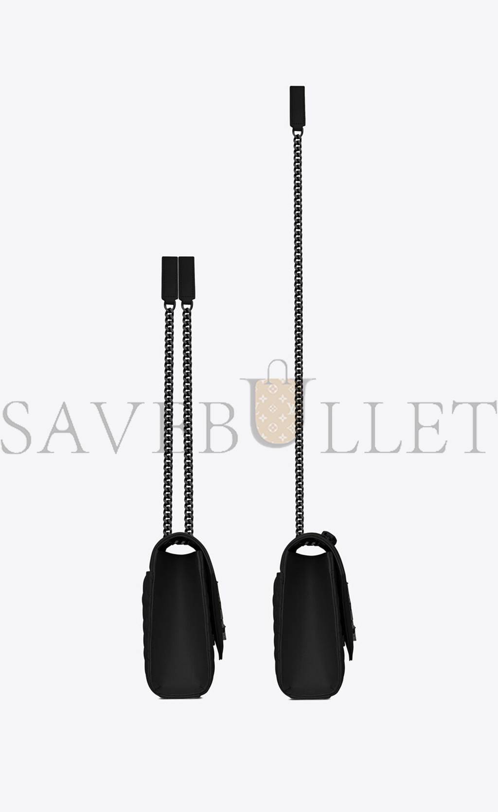 YSL ENVELOPE MEDIUM CHAIN BAG IN MIX MATELASSÉ GRAIN DE POUDRE EMBOSSED LEATHER 600185BOW981000 (24*17.5*6cm)