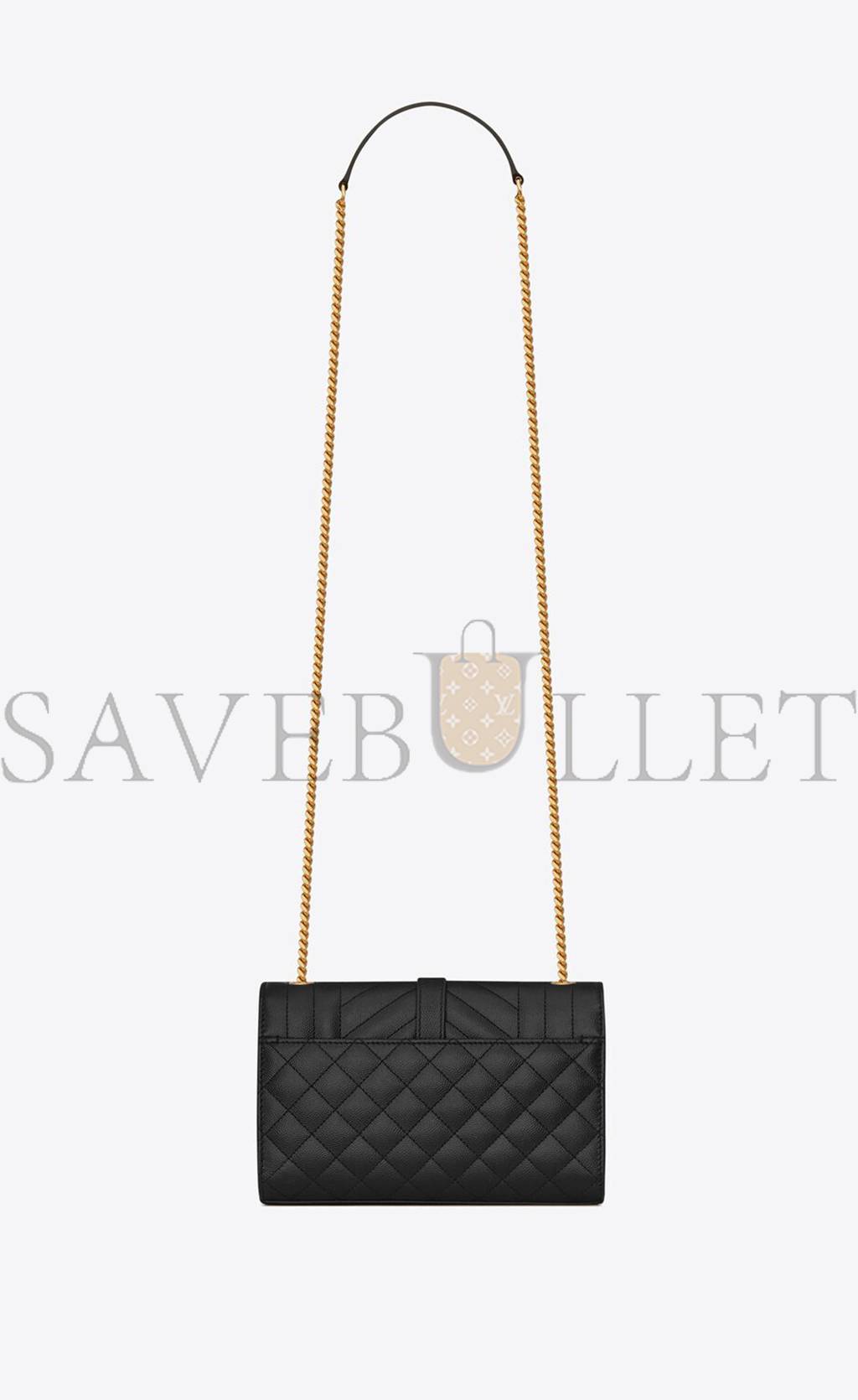 YSL ENVELOPE SMALL BAG IN MIX MATELASSÉ GRAIN DE POUDRE EMBOSSED LEAT 600195BOW911000 (21*13*6cm)
