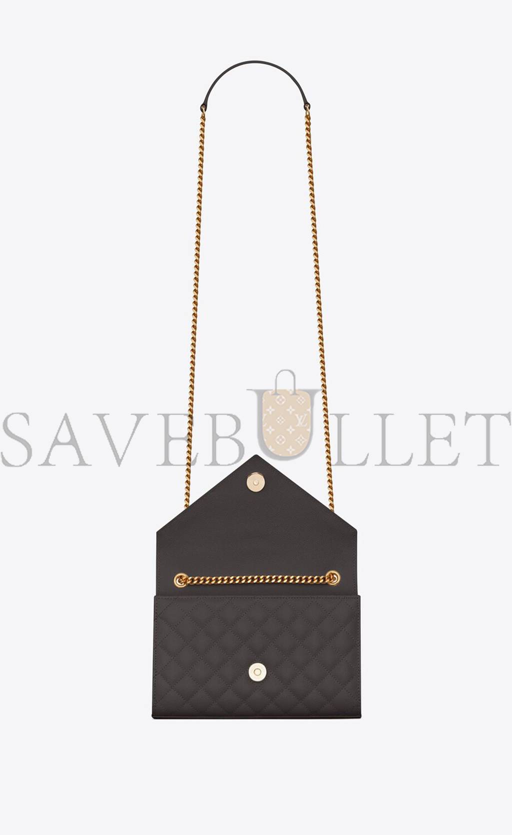 YSL ENVELOPE SMALL BAG IN MIX MATELASSÉ GRAIN DE POUDRE EMBOSSED LEATHER 600195BOW971112 (21*13*6cm)