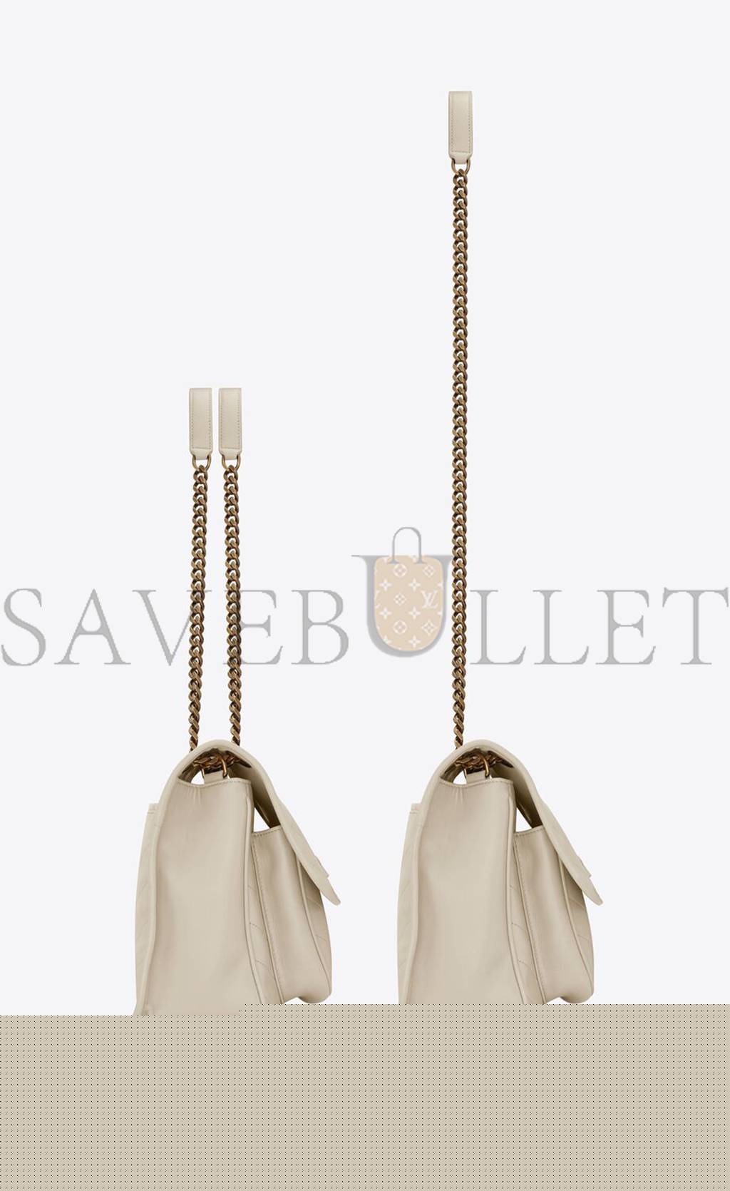 YSL NIKI MEDIUM CHAIN BAG IN RAFFIA AND LEATHER 6331581EL079207(28*20*8.5cm)