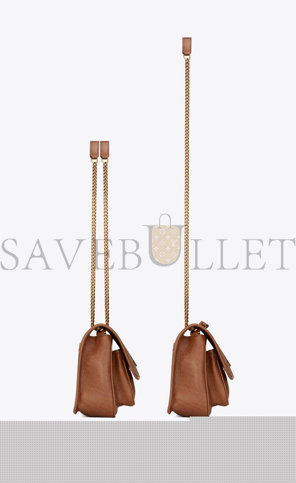 YSL NIKI BABY CHAIN BAG IN CRINKLED VINTAGE VEGETABLE-TANNED LEATHER 6331601YG072522 (21*16*7.5cm)