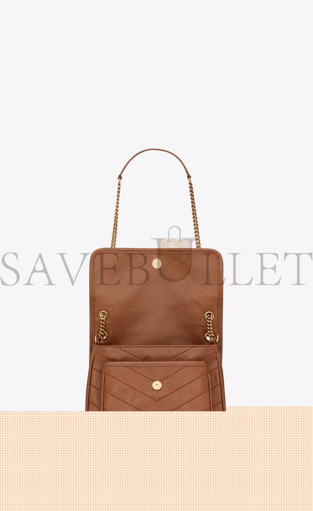 YSL NIKI BABY CHAIN BAG IN CRINKLED VINTAGE VEGETABLE-TANNED LEATHER 6331601YG072522 (21*16*7.5cm)
