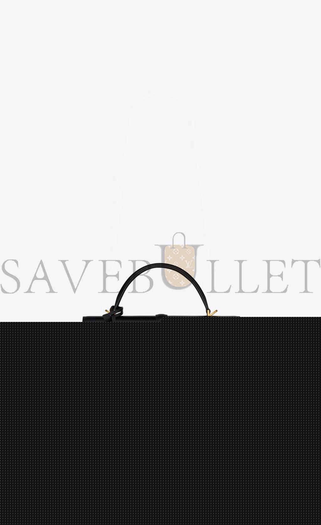 YSL LE FERMOIR TOP HANDLE BAG IN SHINY LEATHER 6749882ZA0W1000 (30*22*12cm)
