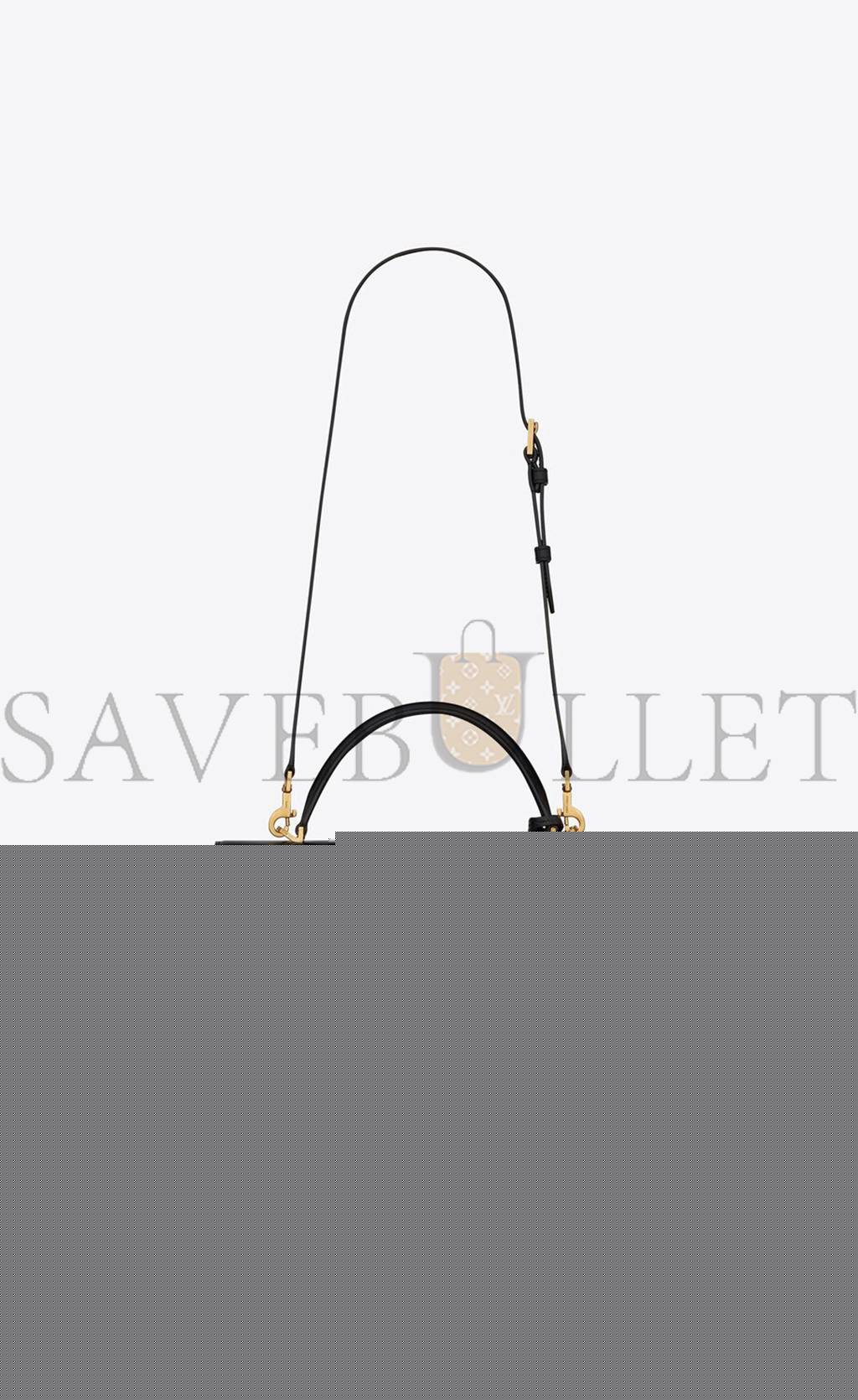 YSL LE FERMOIR TOP HANDLE BAG IN SHINY LEATHER 6749882ZA0W1000 (30*22*12cm)