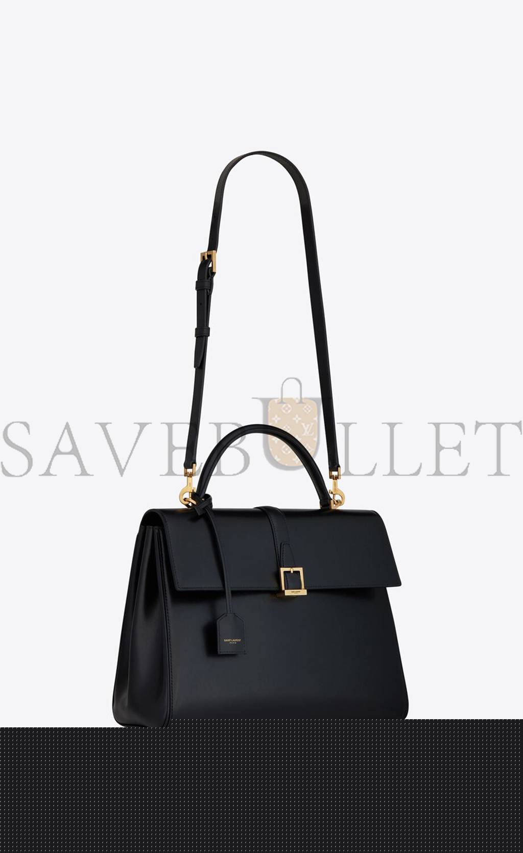 YSL LE FERMOIR TOP HANDLE BAG IN SHINY LEATHER 6749882ZA0W1000 (30*22*12cm)